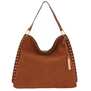 BRAND NEW Gorgeous Vince Camuto Suede Hobo Bren Bag - Dark Rum